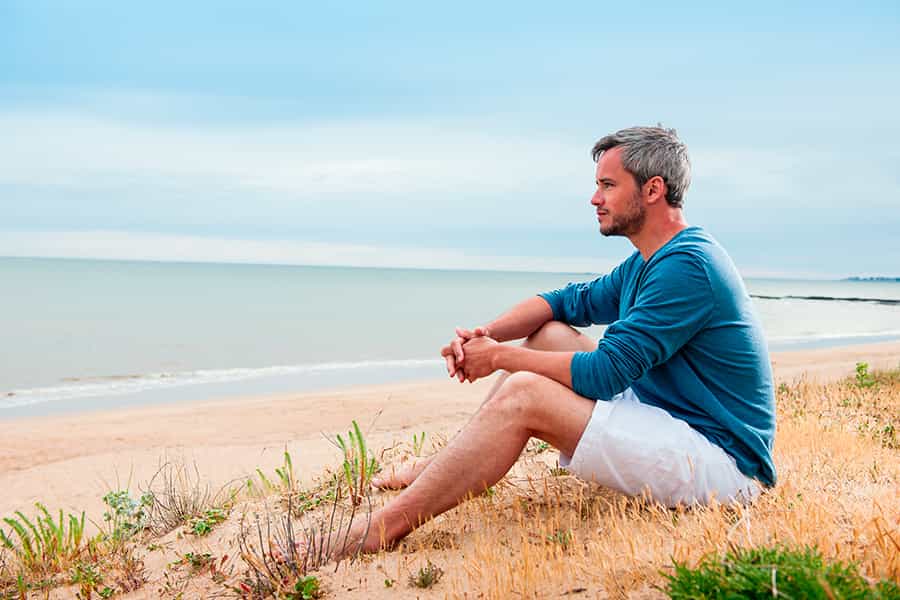 Thinking on the beach