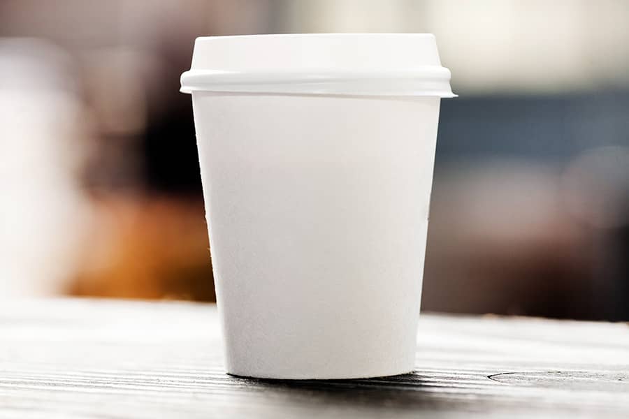 Coffee in a disposable cup