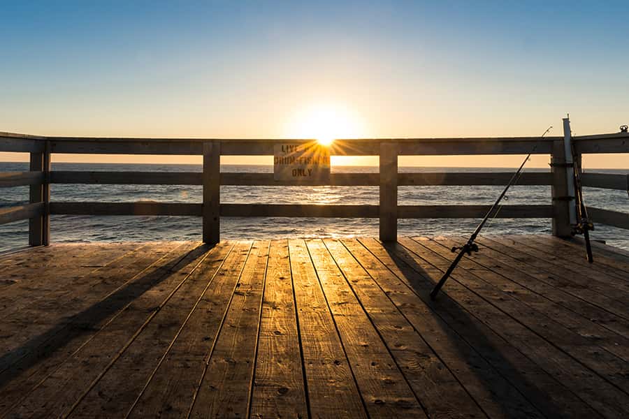 Peaceful pier sunrise