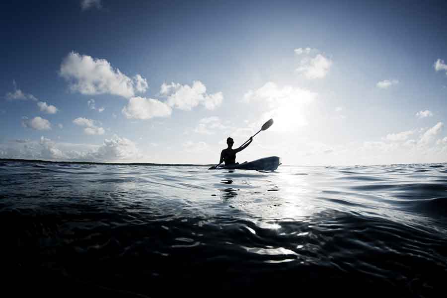 Kayaking on the ocean